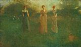 Thomas Dewing Canvas Paintings - In the Garden